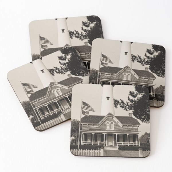 Item preview, St. Simons Island Lighthouse Black And White Vertical designed and sold by LisaWootenPhoto.