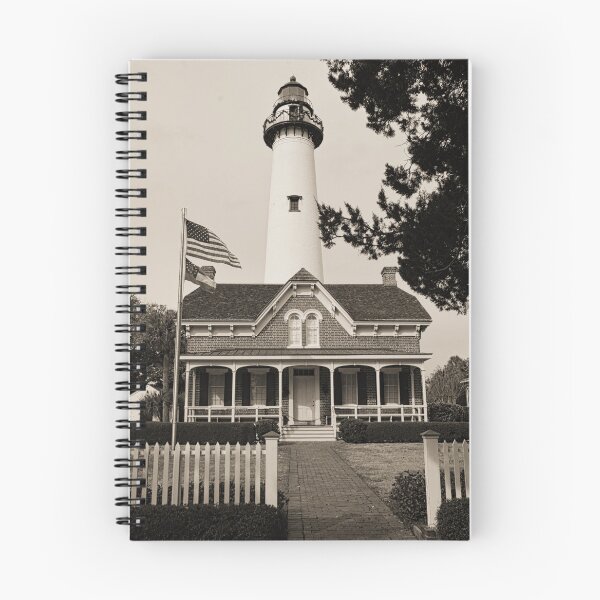 Item preview, St. Simons Island Lighthouse Black And White Vertical designed and sold by LisaWootenPhoto.