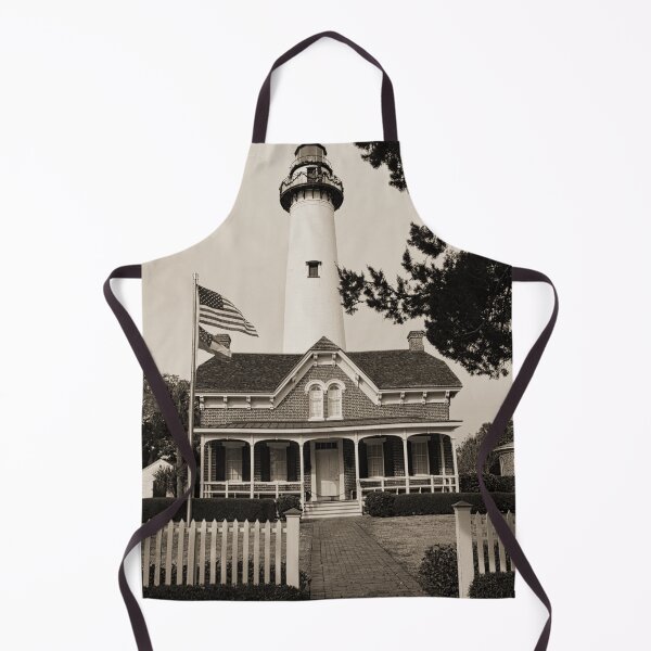 Item preview, St. Simons Island Lighthouse Black And White Vertical designed and sold by LisaWootenPhoto.