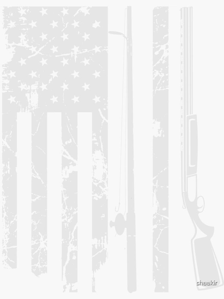 "American fishing rod flag" Sticker for Sale by shaakir Redbubble