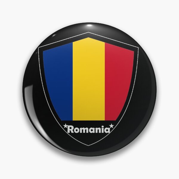 Item preview, Romania Flag Badge designed and sold by Gina-Driada.