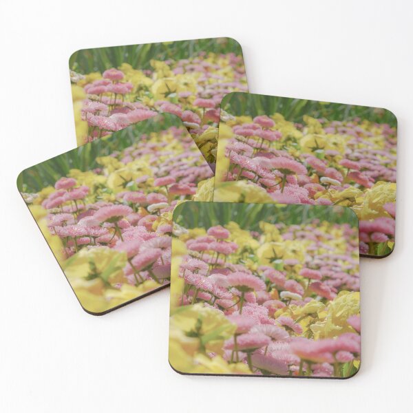 Item preview, Bright yellow and pink flower fields designed and sold by kaedeyk.