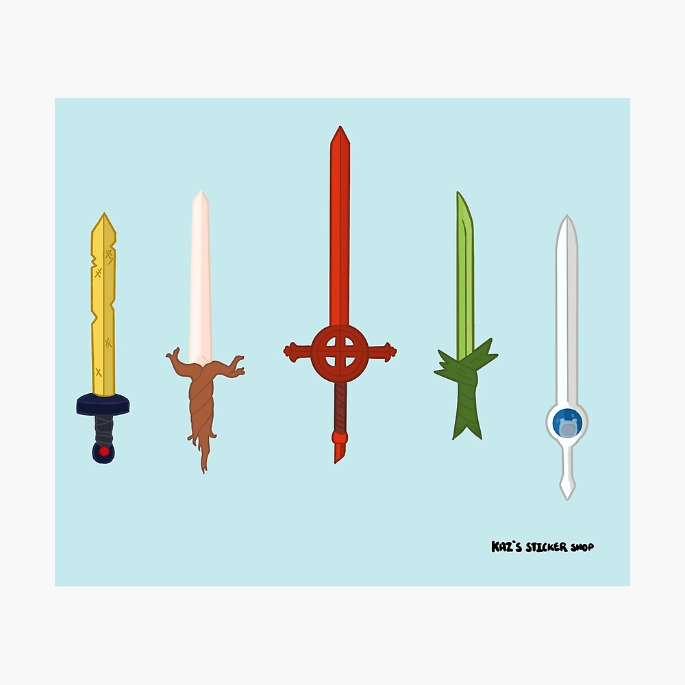 Póster for Sale con la obra «Espadas de Finn: paquete de pegatinas» de  KazsStickerShop | Redbubble