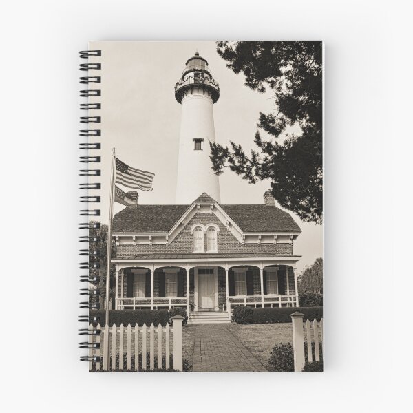 Item preview, St. Simons Island Lighthouse Black And White designed and sold by LisaWootenPhoto.
