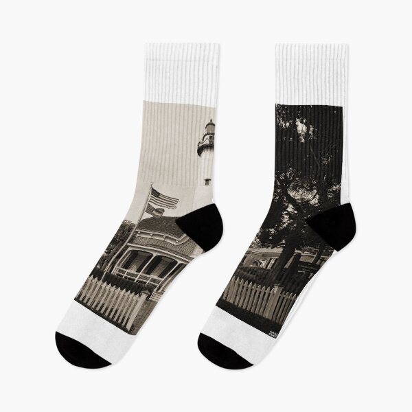 Item preview, St. Simons Island Lighthouse Black And White designed and sold by LisaWootenPhoto.
