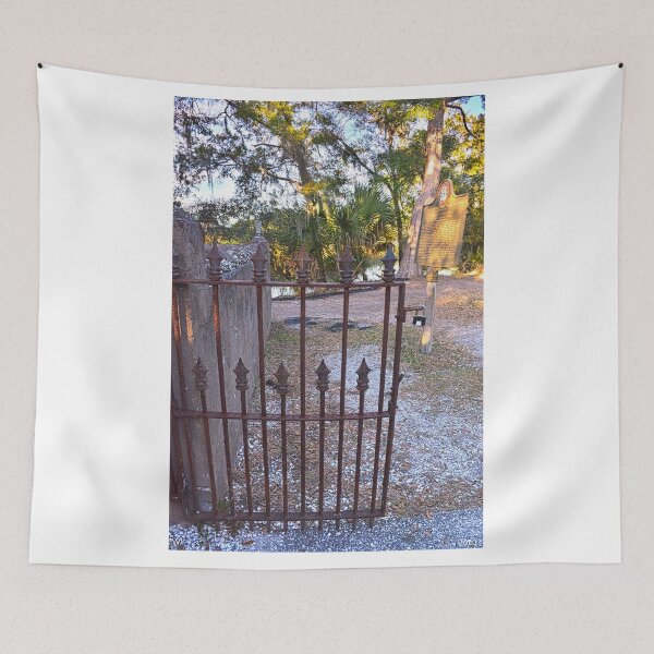 Item preview, Puerta del cementerio de DuBignon y marcador histórico Jekyll Island Georgia designed and sold by LisaWootenPhoto.