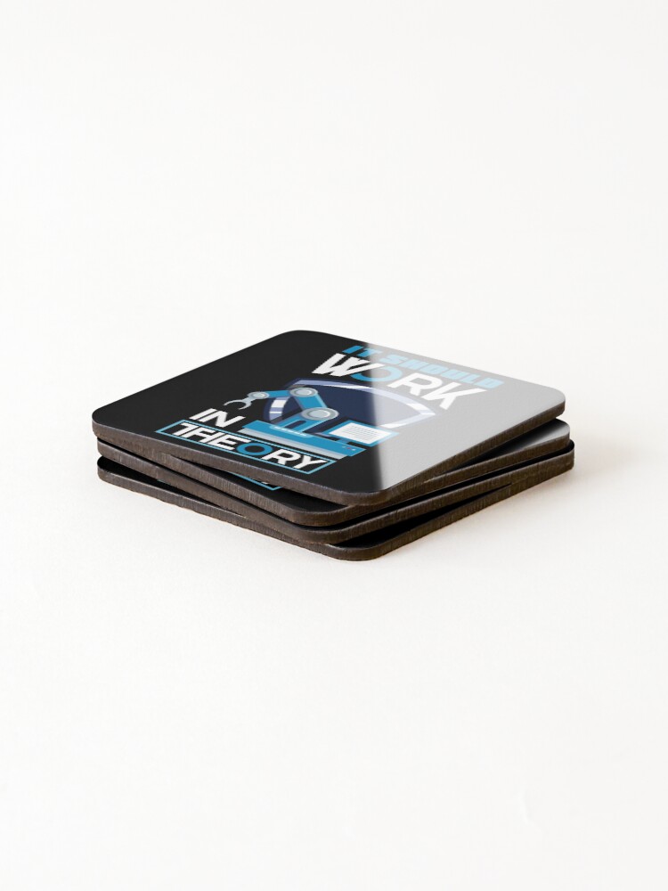 Thumbnail 4 of 5, Coasters (Set of 4), Robotics Engineering Deep Learning It Should Work In Theory designed and sold by ShopTheStyle.