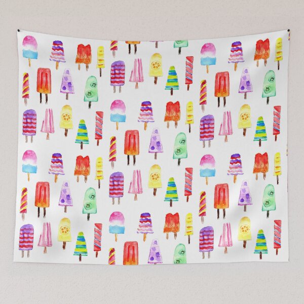 Item preview, Misty Colorful Watercolor Hand Drawn Popsicles designed and sold by MaryKunzGoldman.