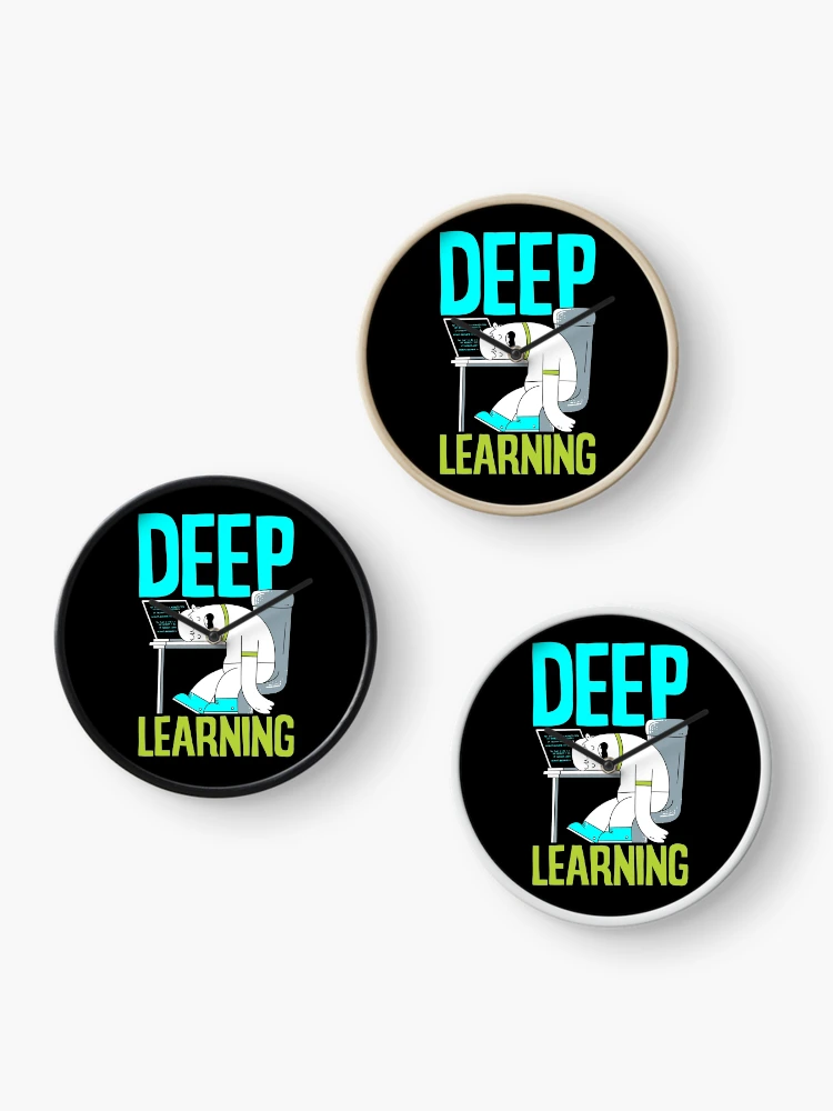 Thumbnail 3 of 4, Clock, Deep Learning Funny Artificial Intelligence Machine Learning designed and sold by ShopTheStyle.
