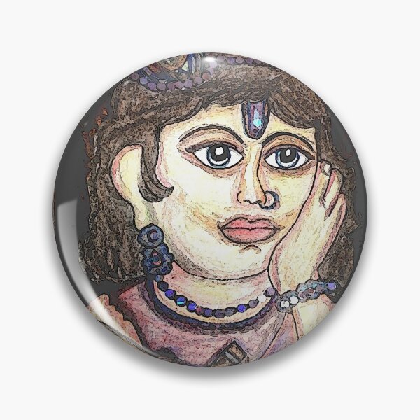 Item preview, Abstract Krishna watercolor caricature designed and sold by chicsignzodiac.