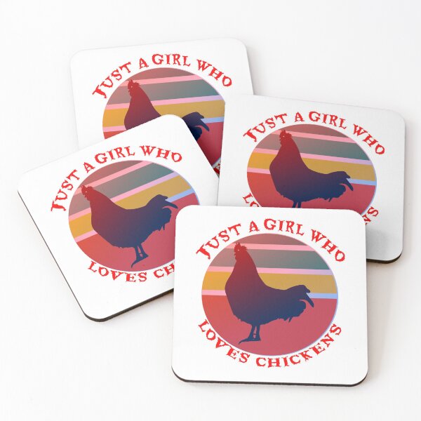 Item preview, Just a Girl Who Loves Chickens - Retro Sunset White Background designed and sold by KeysTreasures.