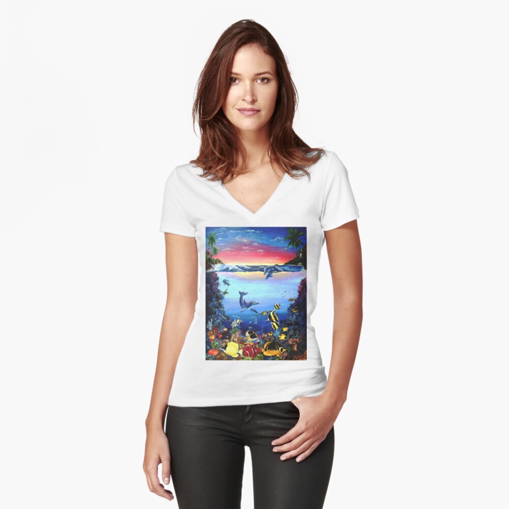 Item preview, Fitted V-Neck T-Shirt designed and sold by ArtByWilliamE.