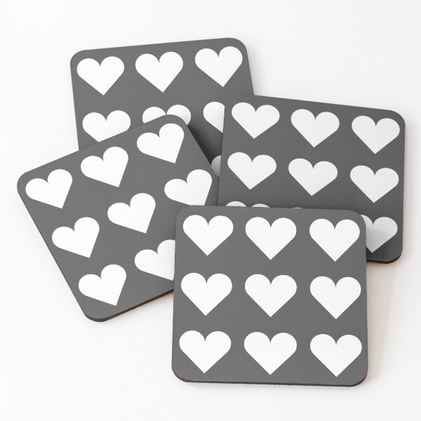 Item preview, Large WHITE & CHARCOAL GREY LOVE HEARTS designed and sold by RachelMacht.