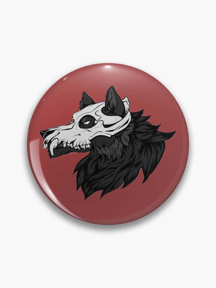 Wolf head with skull colored | Pin