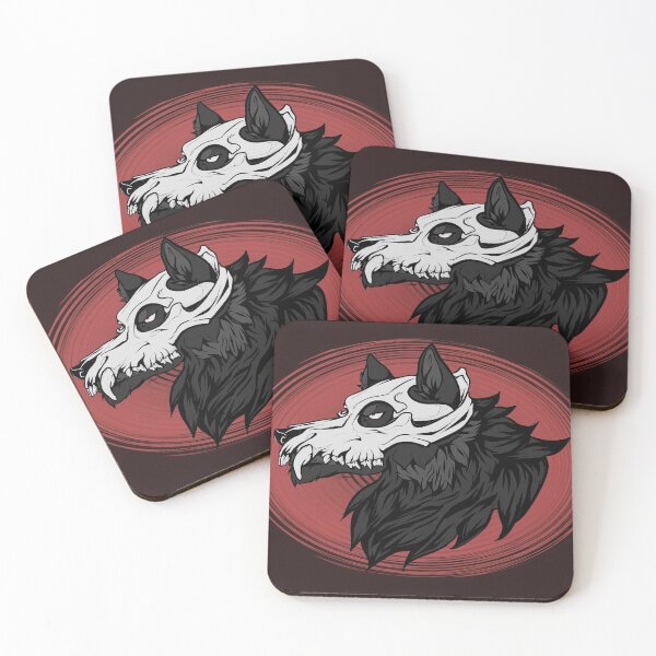 Item preview, Wolf head with skull dark colored designed and sold by ZoruCreations.