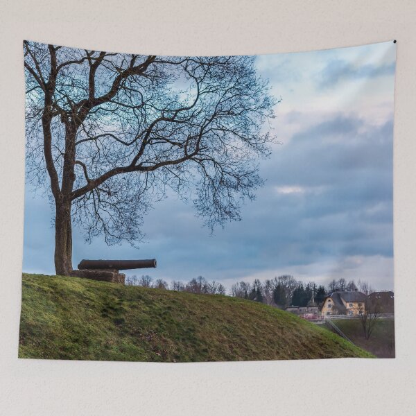 Item preview, Cannon under naked tree on a hill designed and sold by lena-maximova.