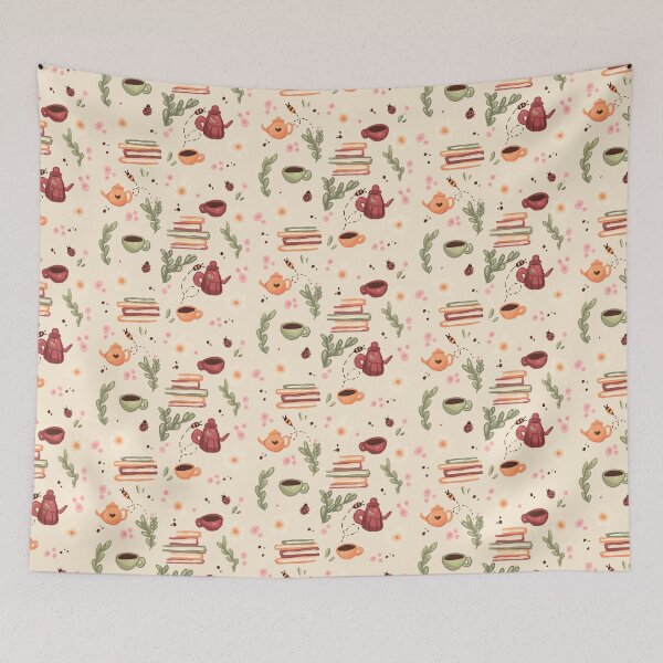 Item preview, aesthetic floral teapot pattern  designed and sold by HibiscusHeron.