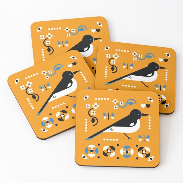 Item preview, Magpie retro style Folk Art designed and sold by LoveFromSally.
