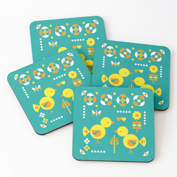 Item preview, Chicks retro style Folk Art designed and sold by LoveFromSally.