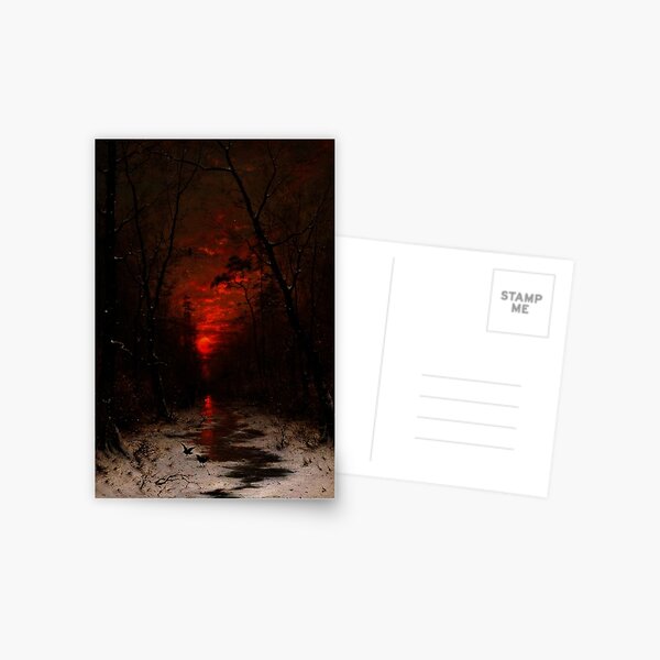Item preview, Sunset over the Winter Forest by Heinrich Gogarten designed and sold by IndieArtDream.