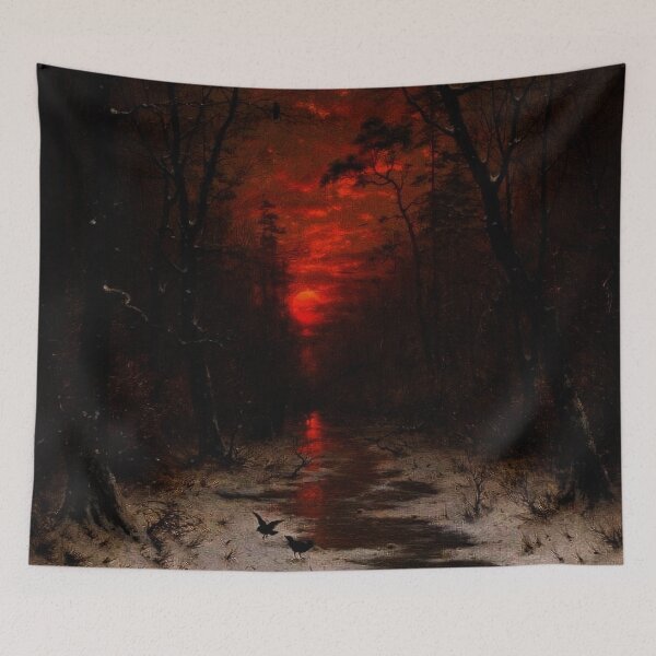 Item preview, Sunset over the Winter Forest by Heinrich Gogarten designed and sold by IndieArtDream.