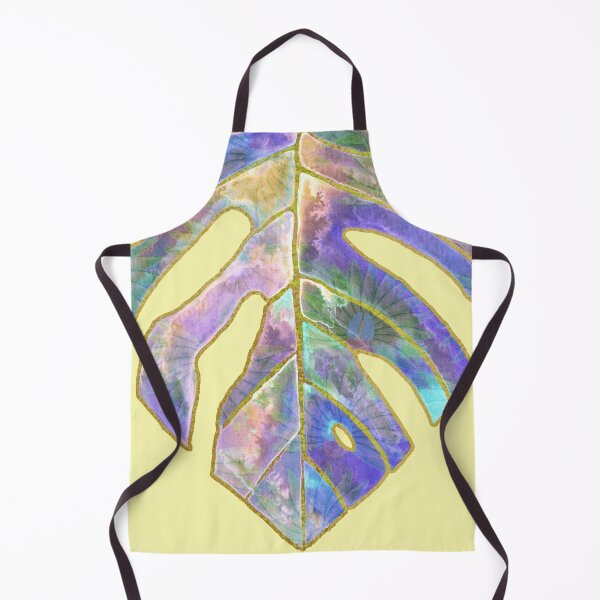 Item preview, Monstera leaf mix media violet / rose / turquoise designed and sold by Jo Lenz Art Studio.