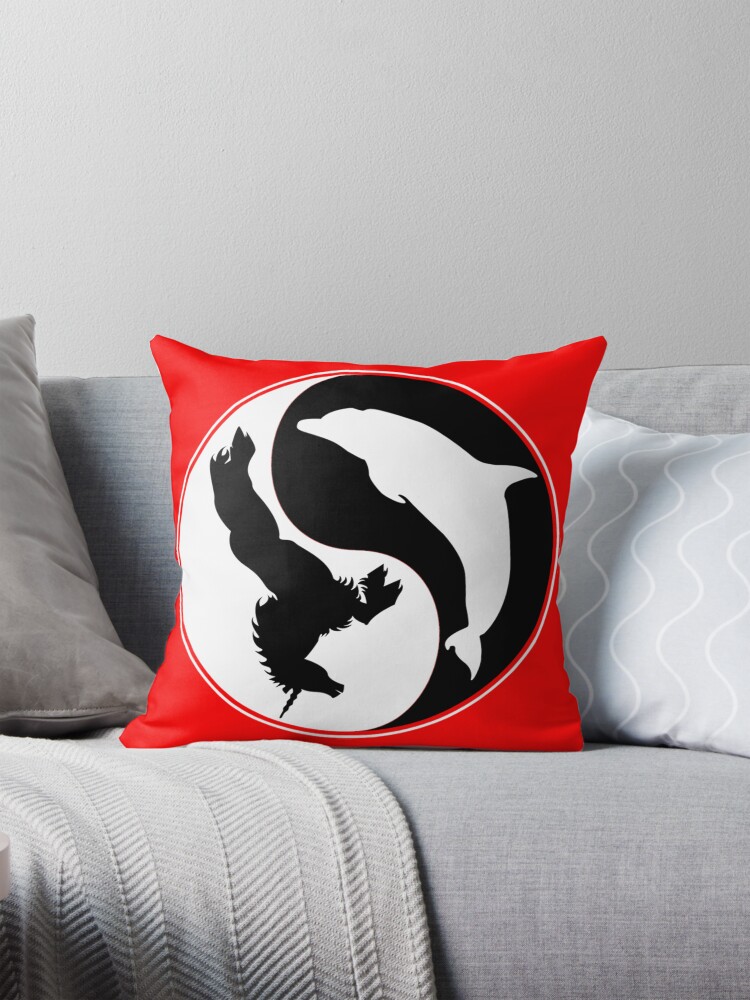 Thumbnail 1 of 4, Pillow, The Empire of Dorkness Ying Yang designed and sold by forcesodorkness.