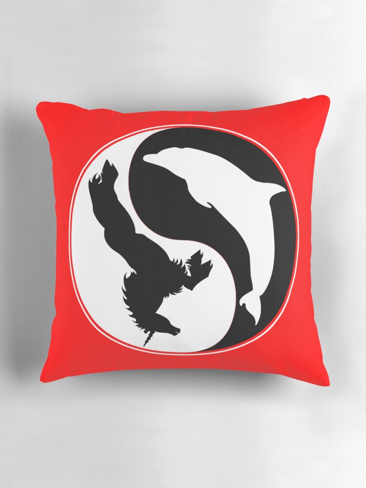 Thumbnail 3 of 4, Pillow, The Empire of Dorkness Ying Yang designed and sold by forcesodorkness.