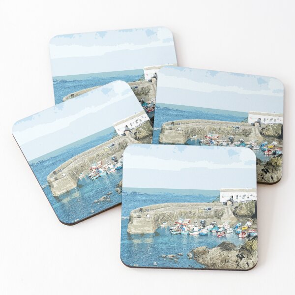 Item preview, Coverack, Cornwall, England. Summer seaside harbour landscape designed and sold by BarbaraGlebska.