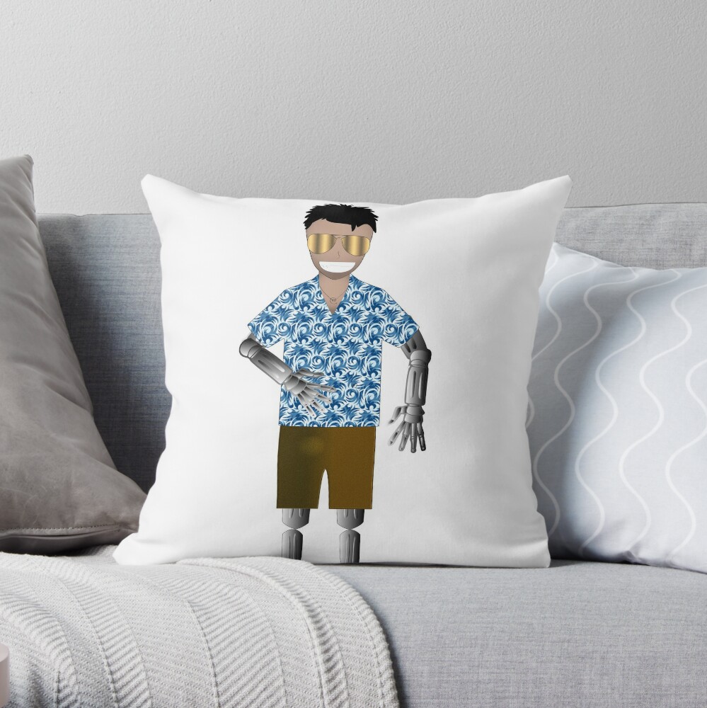 Cyberhunk - Jim the Cyborg Throw Pillow