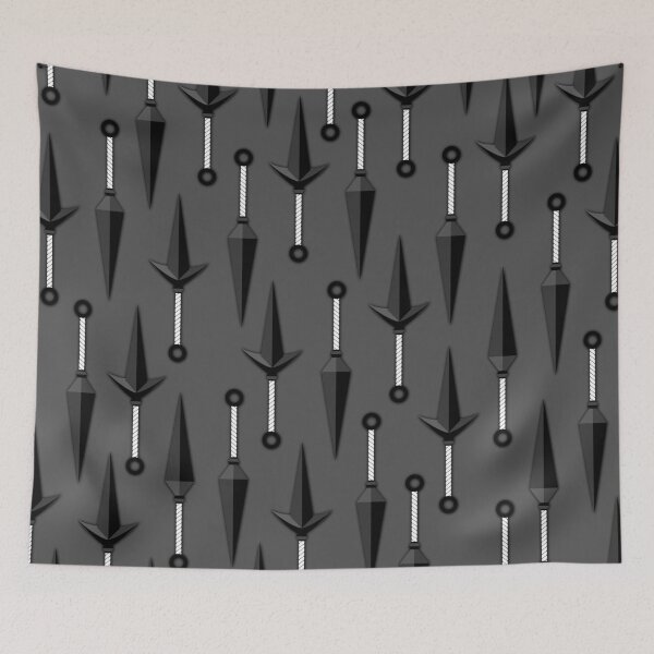 Item preview, Two types of Ninja kunai knives pattern with dark grey pattern designed and sold by CiniArt.