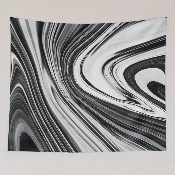Item preview, Black white agate liquid marble texture fluid artwork designed and sold by CynthiaGraphics.