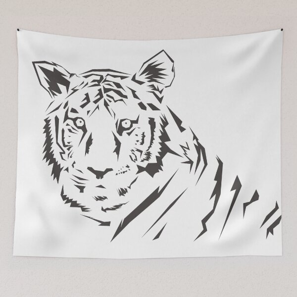 Item preview, Lineart tiger illustration designed and sold by silviaCat.