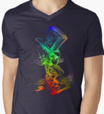 Psychedelic Mad Hatter Trippy Alice Men's V-Neck T-Shirt