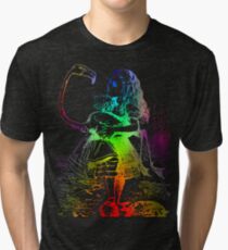 Psychedelic Alice With Colorful Flamingo Tri-blend T-Shirt