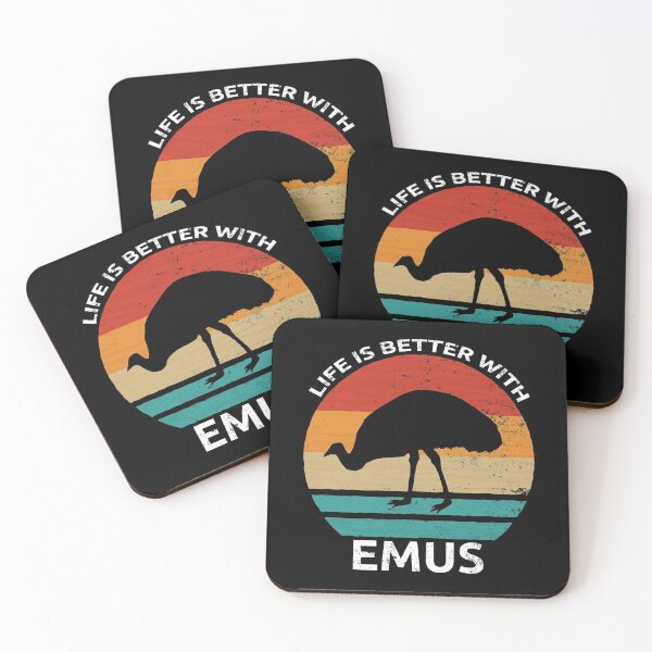 Item preview, Life Is Better With Emus Emu Retro Vintage Australian Animals Ratite Gift designed and sold by leofel.