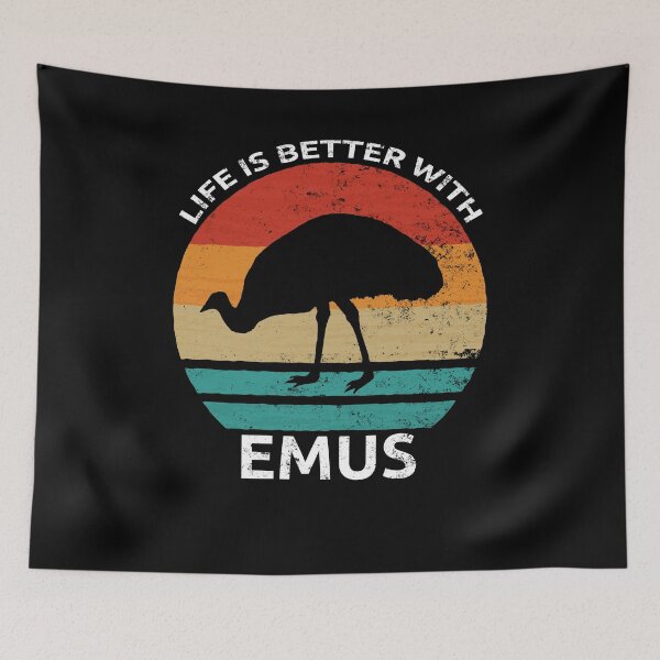 Item preview, Life Is Better With Emus Emu Retro Vintage Australian Animals Ratite Gift designed and sold by leofel.