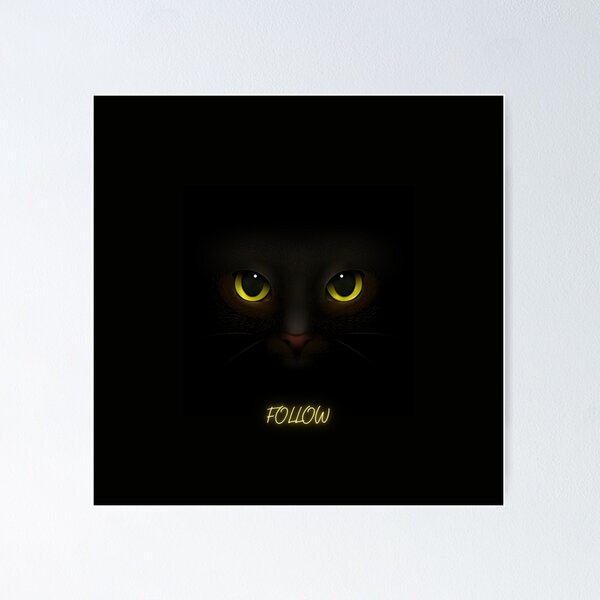 Item preview, CAT FOLLOW WILD BLACK designed and sold by Mayne21.