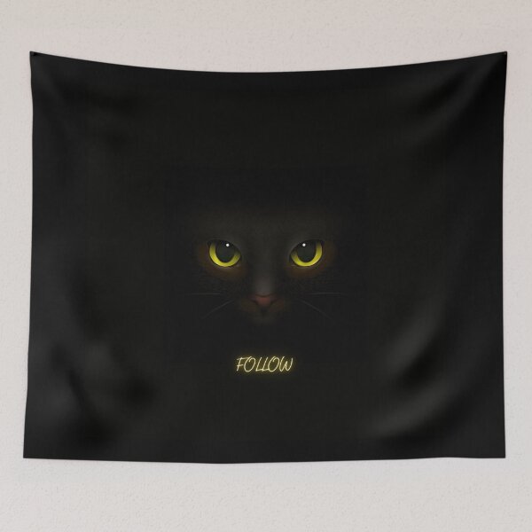 Item preview, CAT FOLLOW WILD BLACK designed and sold by Mayne21.