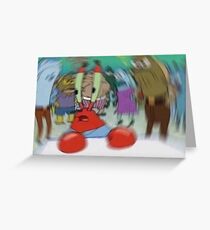 iconic blurry mr krabs meme Greeting Card