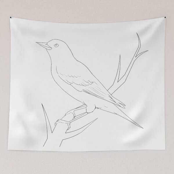 Item preview, colorless pretty bird - white background designed and sold by bunnyEmanArt.