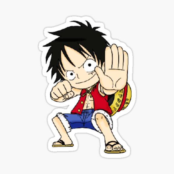 Sticker Luffy Chibi Redbubble