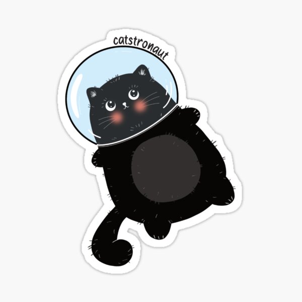 Kopie von Catstronaut Katze Astronaut Sticker süße Katze niedliche Tiere Aufkleber Sticker