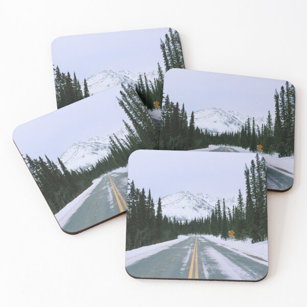Item preview, Snowy Denali Mountain Road Photo designed and sold by lizzmarino.