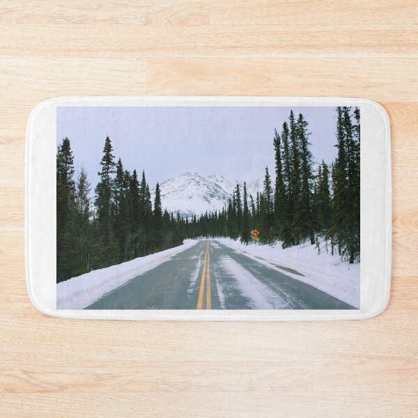 Item preview, Snowy Denali Mountain Road Photo designed and sold by lizzmarino.