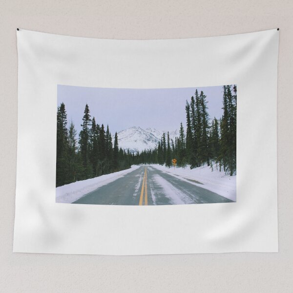 Item preview, Snowy Denali Mountain Road Photo designed and sold by lizzmarino.