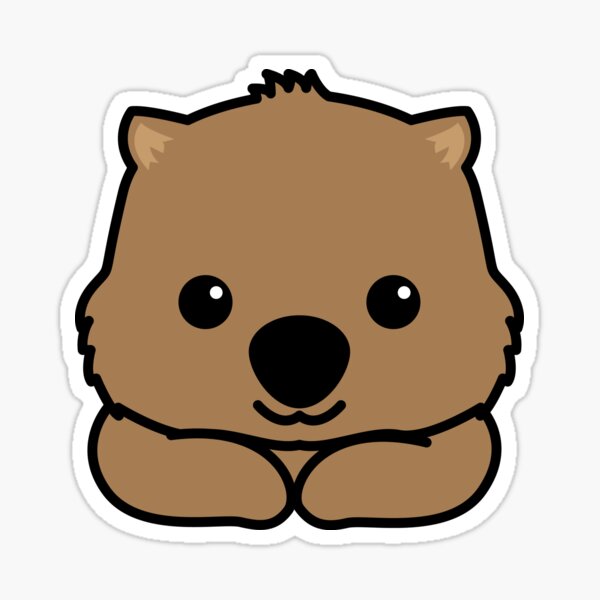 Cute baby wombat smiling drawing Sticker
