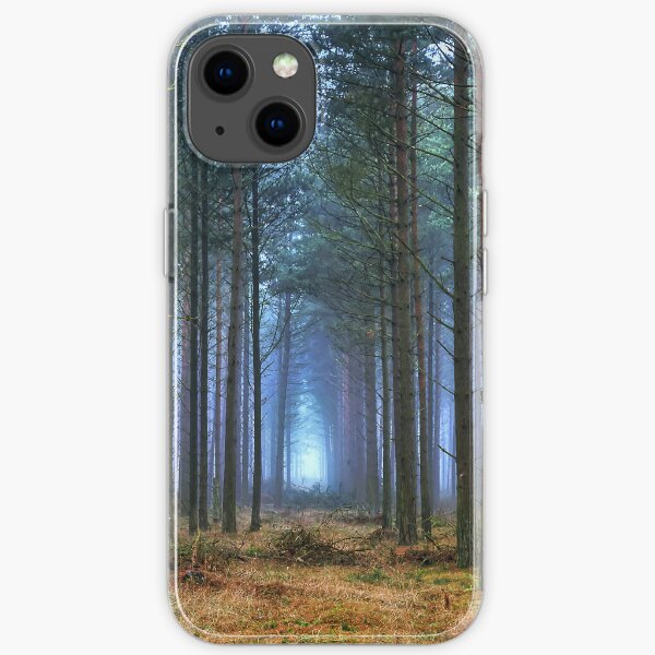 Pine Forest in Morning Fog. iPhone Soft Case