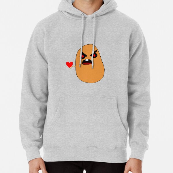 A angry potato Holding his heart. Pullover Hoodie