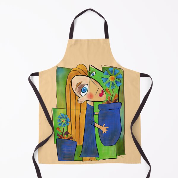 Item preview, Ojos azules Vestido azul Flor azul Maceta azul - JSO ART designed and sold by jsoartwork.